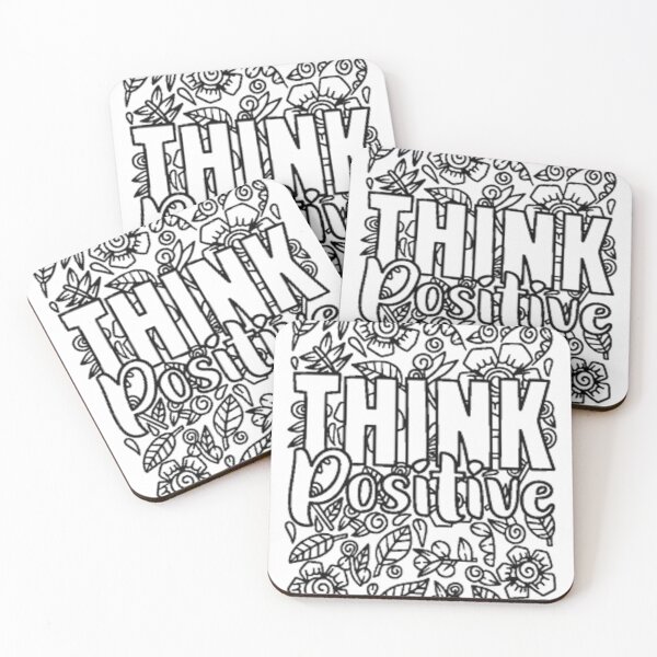 Item preview, Think Positive Motivational Quote Inspiring for self or Gift for a Valentine Black and white designed and sold by coolkiwie.