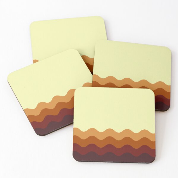 Item preview, Brown Funky Retro Waves Pattern designed and sold by Creations-By-Em.