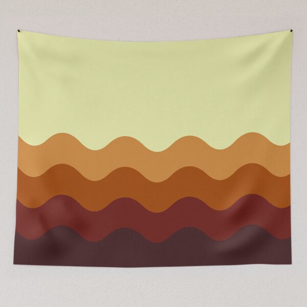 Item preview, Brown Funky Retro Waves Pattern designed and sold by Creations-By-Em.