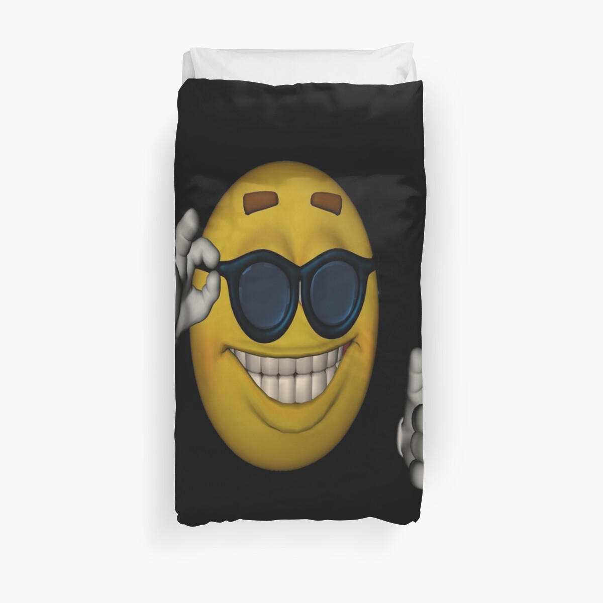 Picardia Sunglasses Thumbs Up Emoticon Meme Duvet Covers By Jesse
