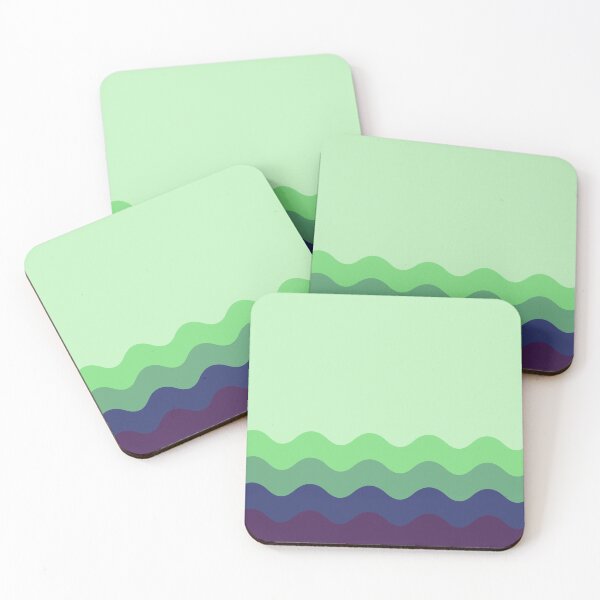 Item preview, Green and Blue Funky Retro Waves Pattern designed and sold by Creations-By-Em.