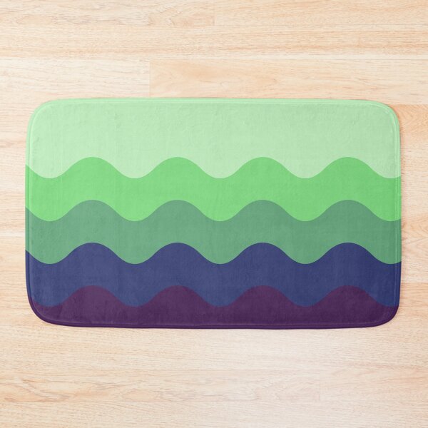Item preview, Green and Blue Funky Retro Waves Pattern designed and sold by Creations-By-Em.