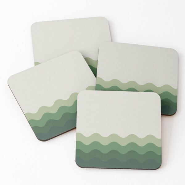 Item preview, Green Funky Retro Waves Pattern designed and sold by Creations-By-Em.