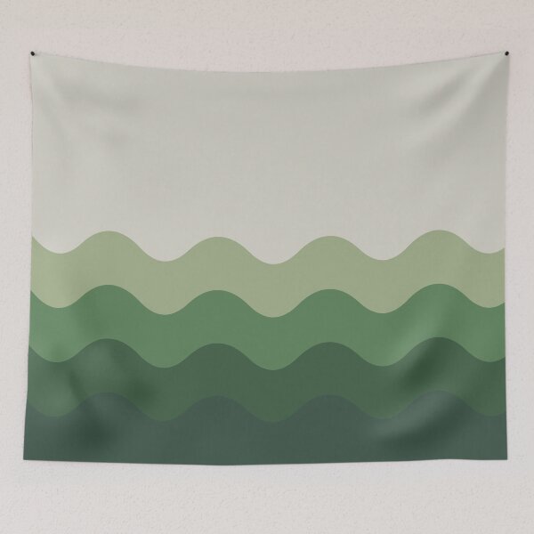 Item preview, Green Funky Retro Waves Pattern designed and sold by Creations-By-Em.