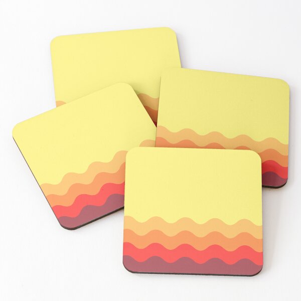 Item preview, Orange and Red Funky Retro Waves Pattern designed and sold by Creations-By-Em.