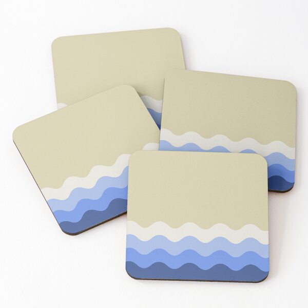 Item preview, Blue Funky Retro Waves Pattern designed and sold by Creations-By-Em.