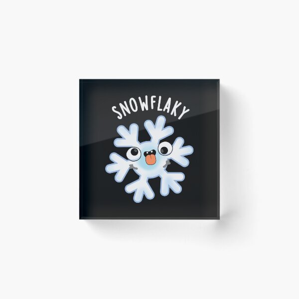 Item preview, Snowflaky Funny Snow Flake Puns (Dark BG) designed and sold by punnybone.