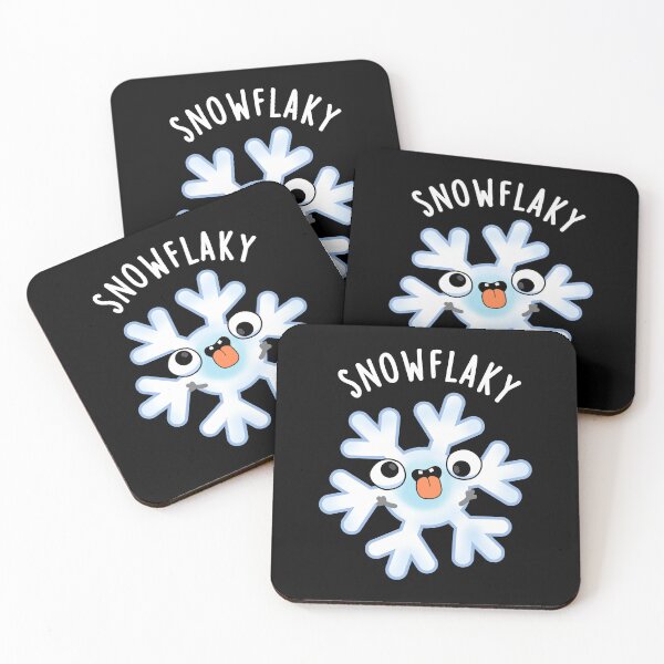 Item preview, Snowflaky Funny Snow Flake Puns (Dark BG) designed and sold by punnybone.