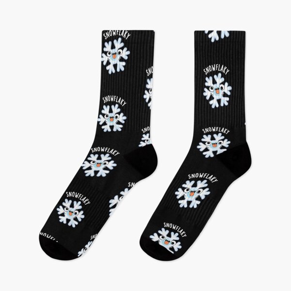 Item preview, Snowflaky Funny Snow Flake Puns (Dark BG) designed and sold by punnybone.