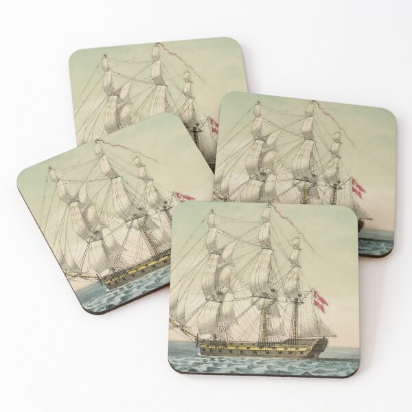 Item preview, Danish warship navigating in Choppy waters designed and sold by mycloudzdesign.