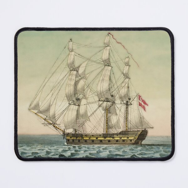 Item preview, Danish warship navigating in Choppy waters designed and sold by mycloudzdesign.