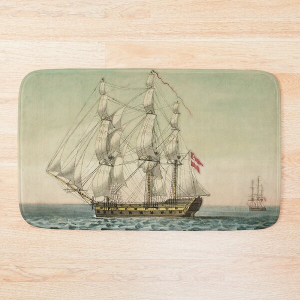 Item preview, Danish warship navigating in Choppy waters designed and sold by mycloudzdesign.