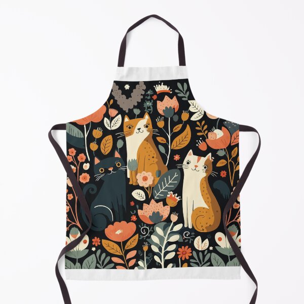 Item preview, Cute Floral Cat Pattern designed and sold by Thread Bubbler.