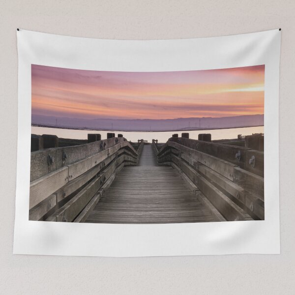 Item preview, San Francisco Bay and Dumbarton Bridge via footbridge at Don Edwards San Francisco Bay National Wildlife Refuge designed and sold by yhelfman.