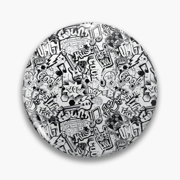 Item preview, Skateboard Pattern, Skate Pattern, Abstract seamless black and white comics graffiti pattern, designed and sold by Skateboard-Art.