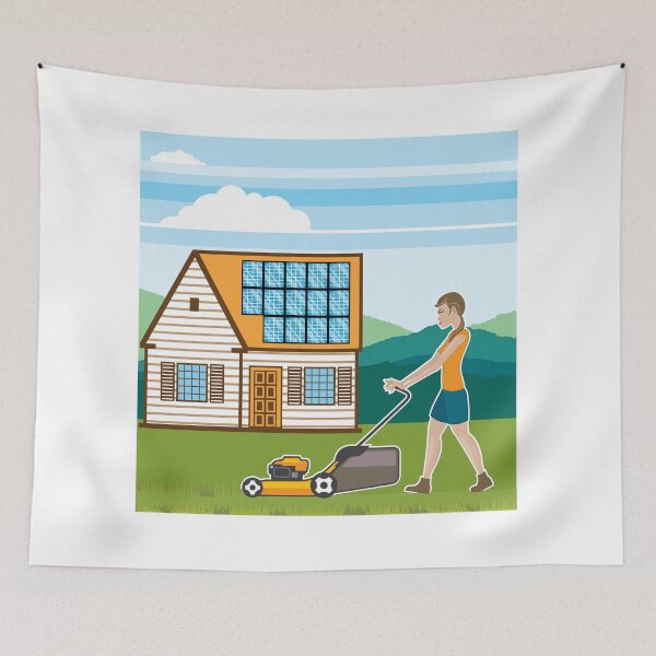 Item preview, House mowing grass designed and sold by vectorworks51.