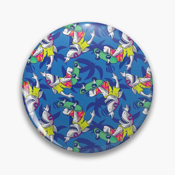 Item preview, Skateboard Pattern, Skate Pattern, Sharks Skateboarding With Palm Background, designed and sold by Skateboard-Art.