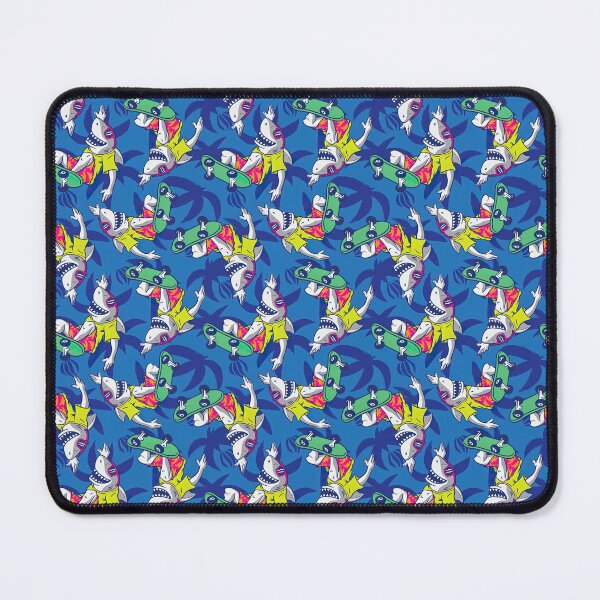 Item preview, Skateboard Pattern, Skate Pattern, Sharks Skateboarding With Palm Background, designed and sold by Skateboard-Art.