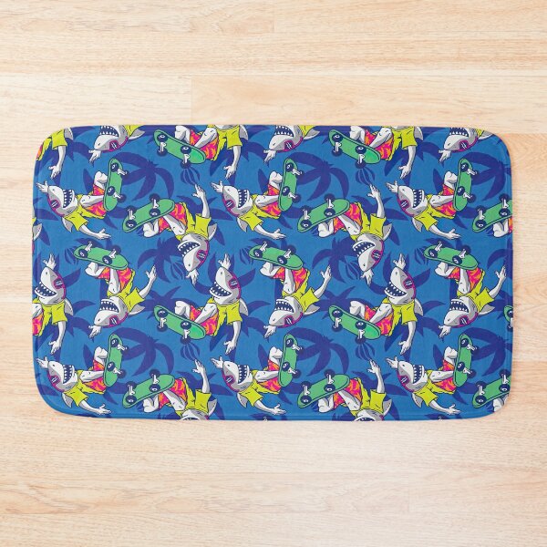 Item preview, Skateboard Pattern, Skate Pattern, Sharks Skateboarding With Palm Background, designed and sold by Skateboard-Art.