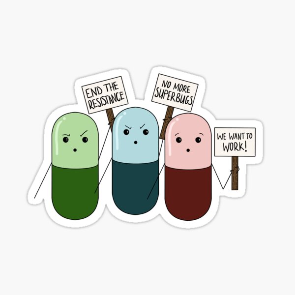 Vista previa del artículo con la obra «Protesta contra la resistencia a los antibióticos», diseñado y vendido por The-Laboratory.