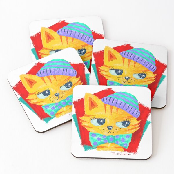 Item preview, Kitten wearing knit cap and tie designed and sold by Toru Sanogawa.