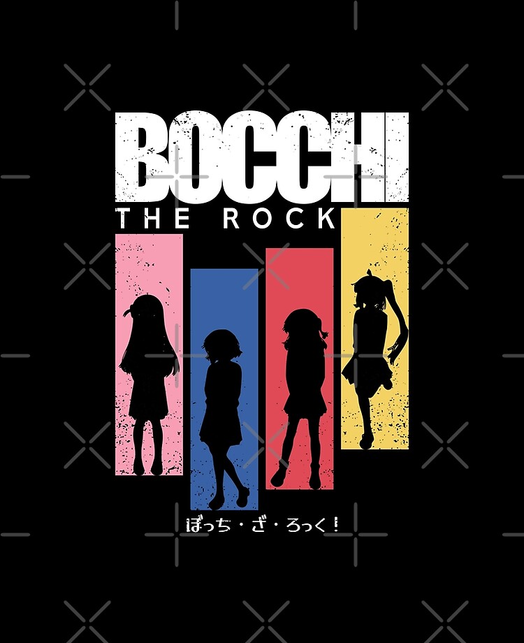 Bocchi the rock anime, All main characters: Hitori gotoh, Ryo yamada,  Ikuyo kita, Nijika ijichi, Aesthetic japan streetwear style, Clean black  Canvas Print for Sale by Animangapoi