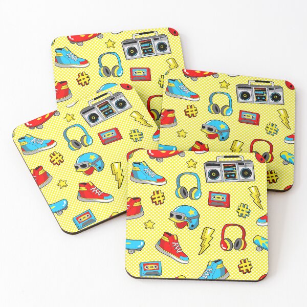 Item preview, Skateboard Pattern, Skate Pattern, fashion patch badges with skateboard, helmet, sneakers, headphones, tape recorder designed and sold by Skateboard-Art.