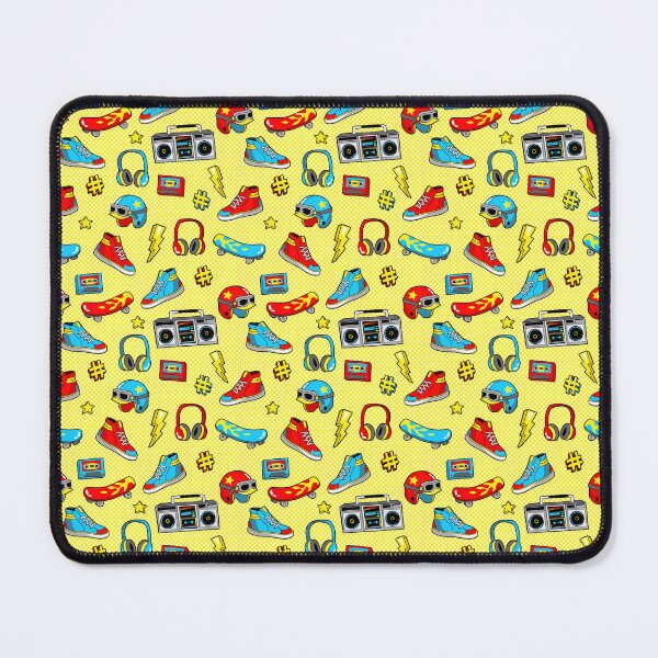 Item preview, Skateboard Pattern, Skate Pattern, fashion patch badges with skateboard, helmet, sneakers, headphones, tape recorder designed and sold by Skateboard-Art.
