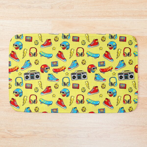 Item preview, Skateboard Pattern, Skate Pattern, fashion patch badges with skateboard, helmet, sneakers, headphones, tape recorder designed and sold by Skateboard-Art.
