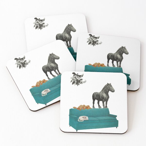 Artikelvorschau, Artpop Collage Horse riding a blue couch entworfen und verkauft von DePau.