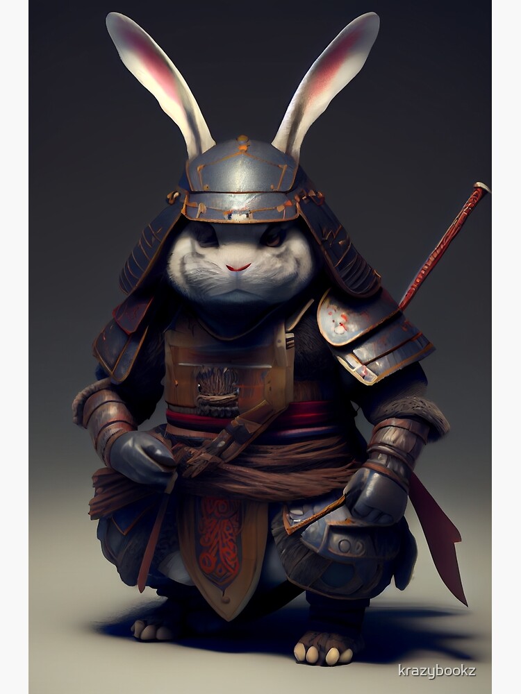 Cute Rabbit Samurai Premium Matte Vertical Poster sold by Ian Dunbar ...