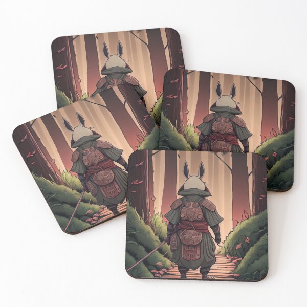 Item preview, Cute Samurai Rabbit in a Deep Forest designed and sold by krazybookz.