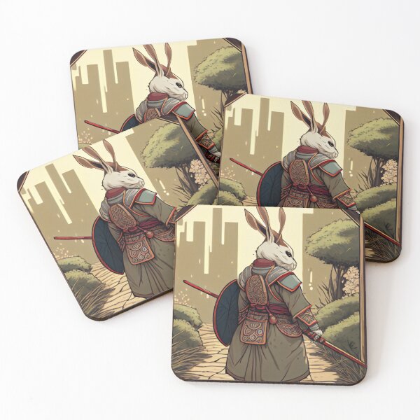 Item preview, Cute Three-Ear Bunny as a Samurai Warrior designed and sold by krazybookz.