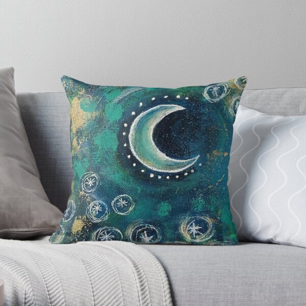 Tiny Work - Crescent Moon Throw Pillow