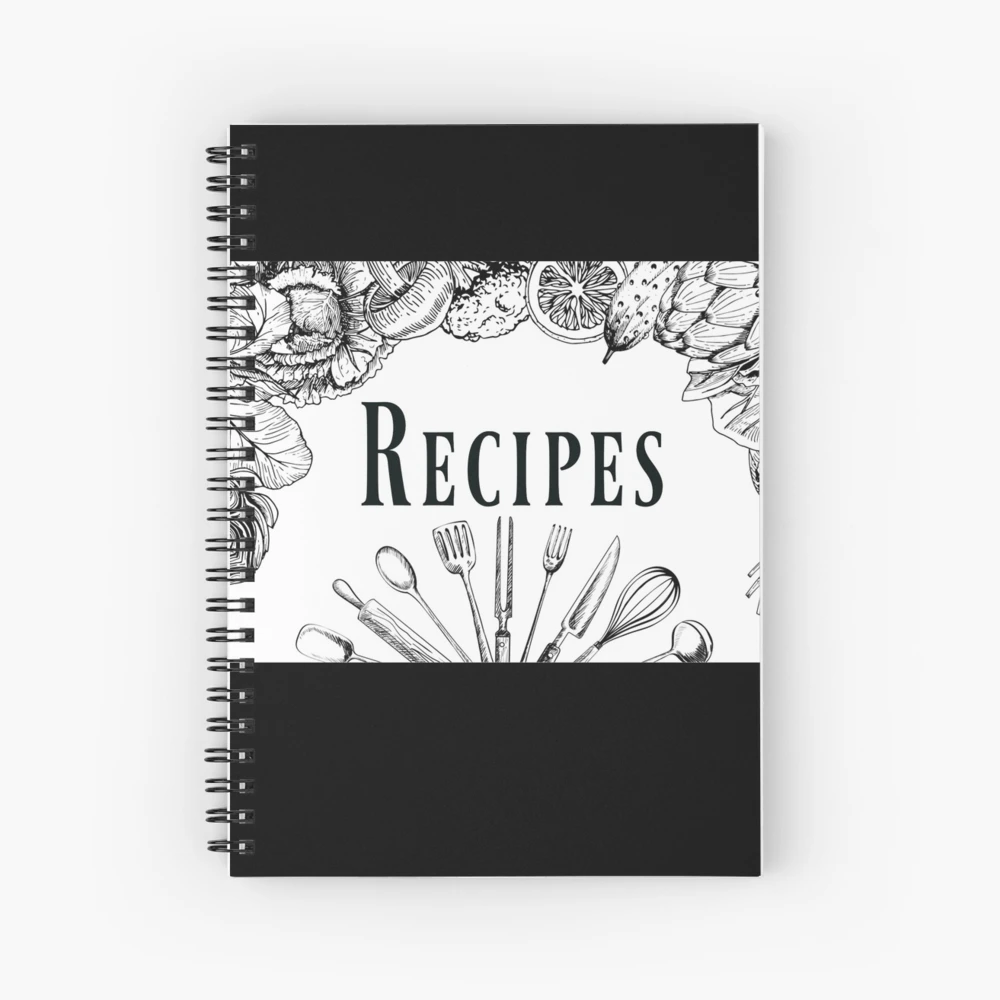 Cuaderno de espiral for Sale con la obra «Recetas: Diario de un libro de  cocina en blanco para guardar todas sus recetas favoritas» de Merchking1