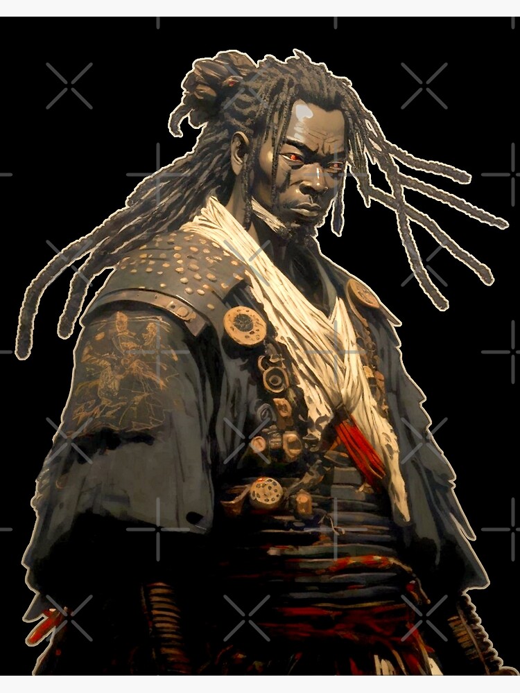 Yasuke Black Samurai in 1579 Feudal Japan No. 3 on a Dark