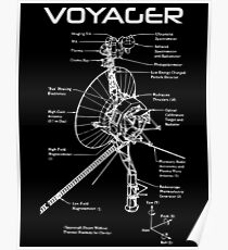 Voyager Program - White Ink Poster