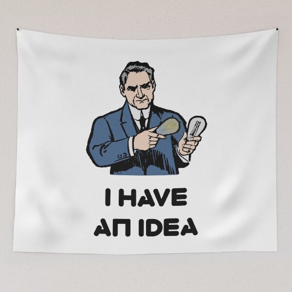 Item preview, 'I Have An Idea' Thomas Edison Stealing Design - Retro Illustration Design for T-shirts, mugs, phone cases and other accessories designed and sold by Ridiculam Toga.