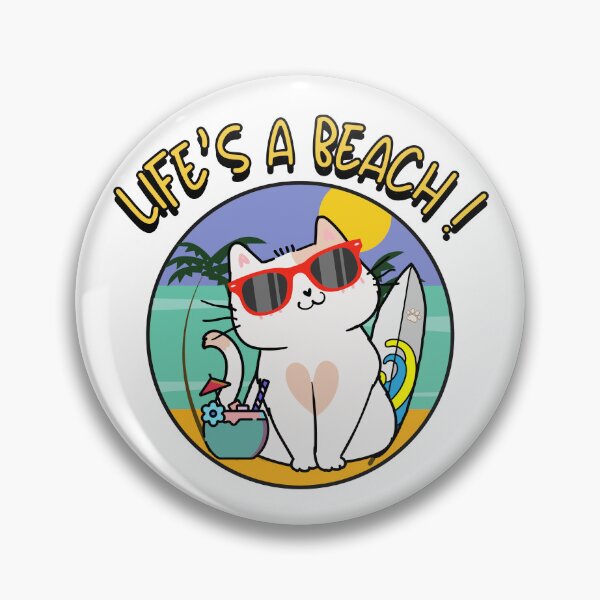 Item preview, White Cat on the beach  designed and sold by Pet Station.