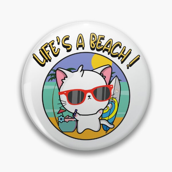 Item preview, White Cat on the beach  designed and sold by Pet Station.