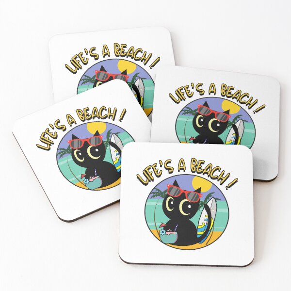 Item preview, Black Cat on the beach  designed and sold by Pet Station.
