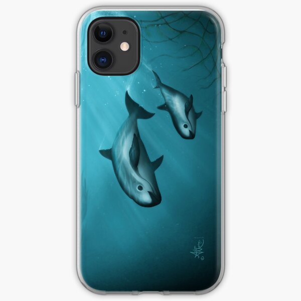Treacherous Waters - Vaquita Porpoise Art (Copyright 2015) Original Digital Painting by artist Amber Marine iPhone Soft Case