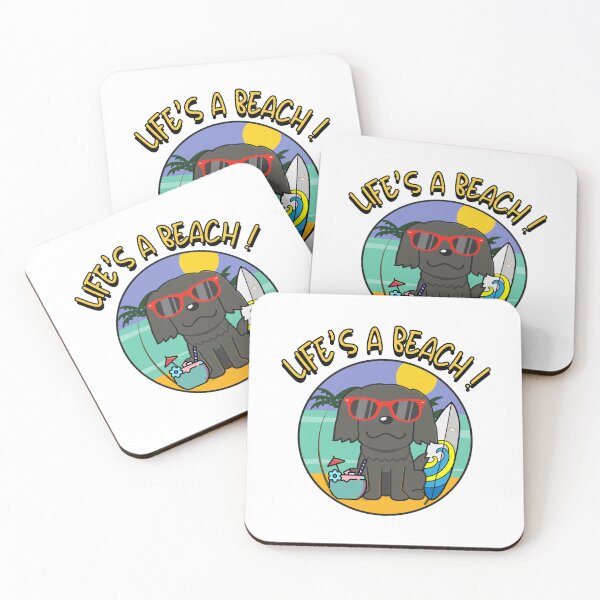 Item preview, Black dog on the beach designed and sold by Pet Station.