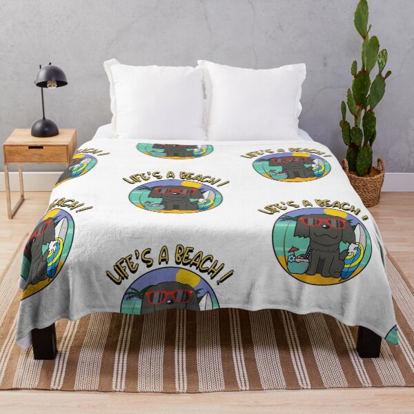 Item preview, Black dog on the beach designed and sold by Pet Station.