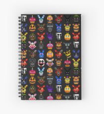 NEW - FNAF Multiple Animatronics - (Dec 2016) - Pixel art Spiral Notebook