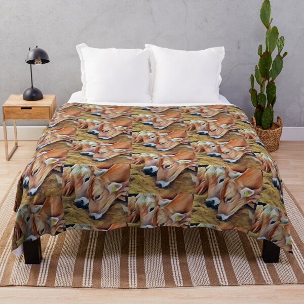 Item preview, Cute brown farm cows eat their hay for dinner designed and sold by FarmsteadAcers.