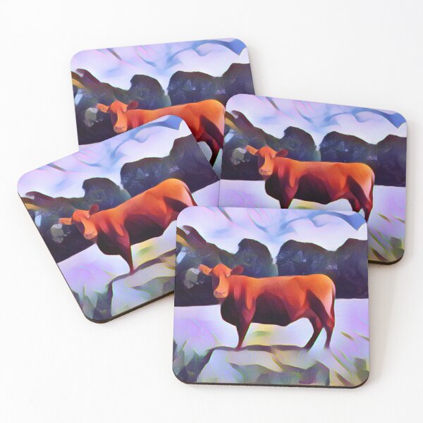 Item preview, Abstract Cow art Big Brown Cow art designed and sold by FarmsteadAcers.