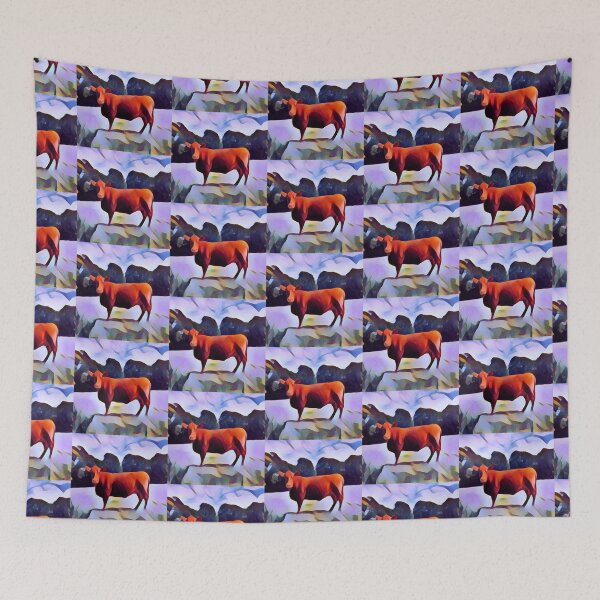 Item preview, Abstract Cow art Big Brown Cow art designed and sold by FarmsteadAcers.