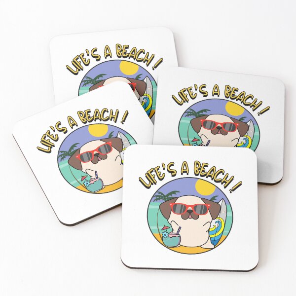 Item preview, Pug on the beach designed and sold by Pet Station.
