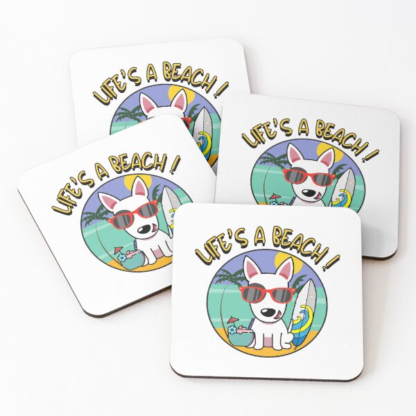 Item preview, Bull Terrier on the beach designed and sold by Pet Station.
